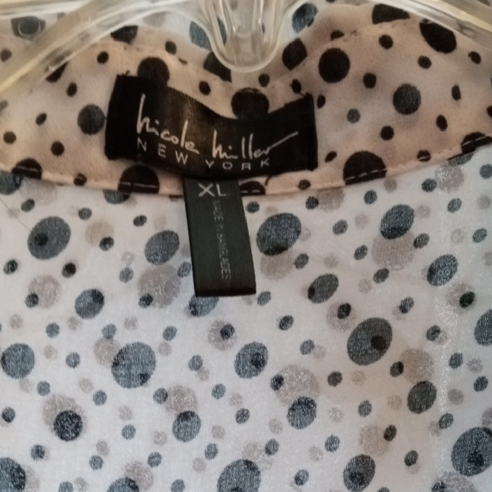 🇺🇸 Sale! 30% Off 3 Items Nicole Miller Sheer Polka Dot Blouse - Picture 4 of 6